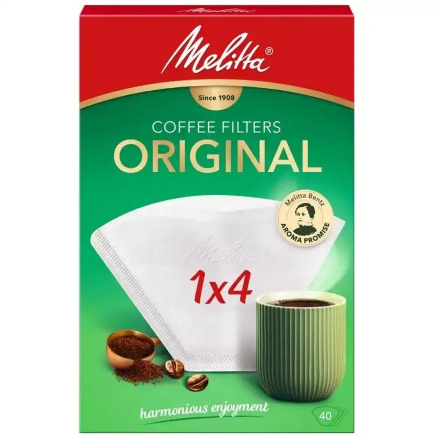 Фільтри паперові Melitta Original 1x4, білі, 40 шт