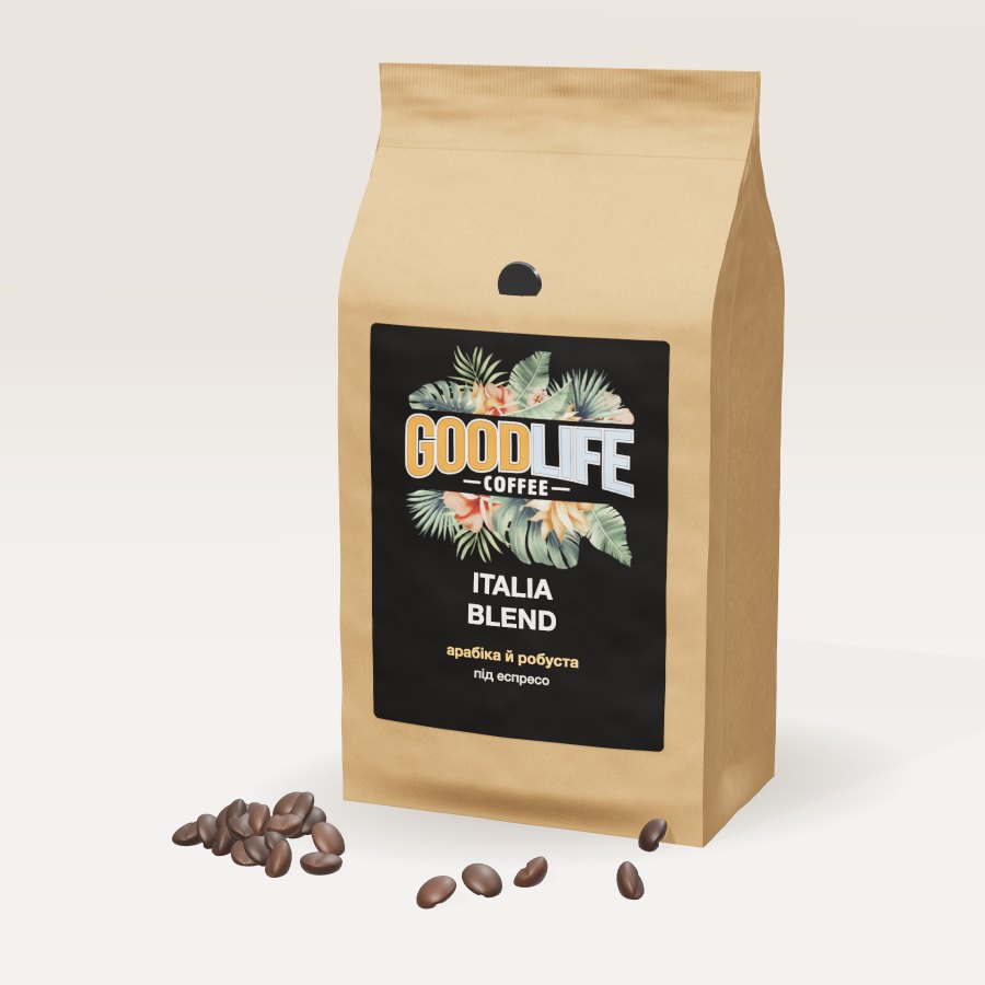 Italia Blend: арабіка 80%, робуста 20%